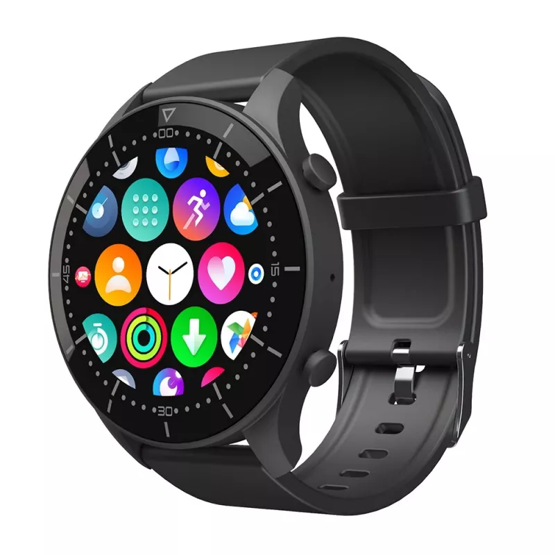 Išmanusis laikrodis MEDIA-TECH MT870 — 1,3 colio (3,3 cm) IPS jutiklinis ekranas, 51 mm korpusas, Bluetooth, juodas