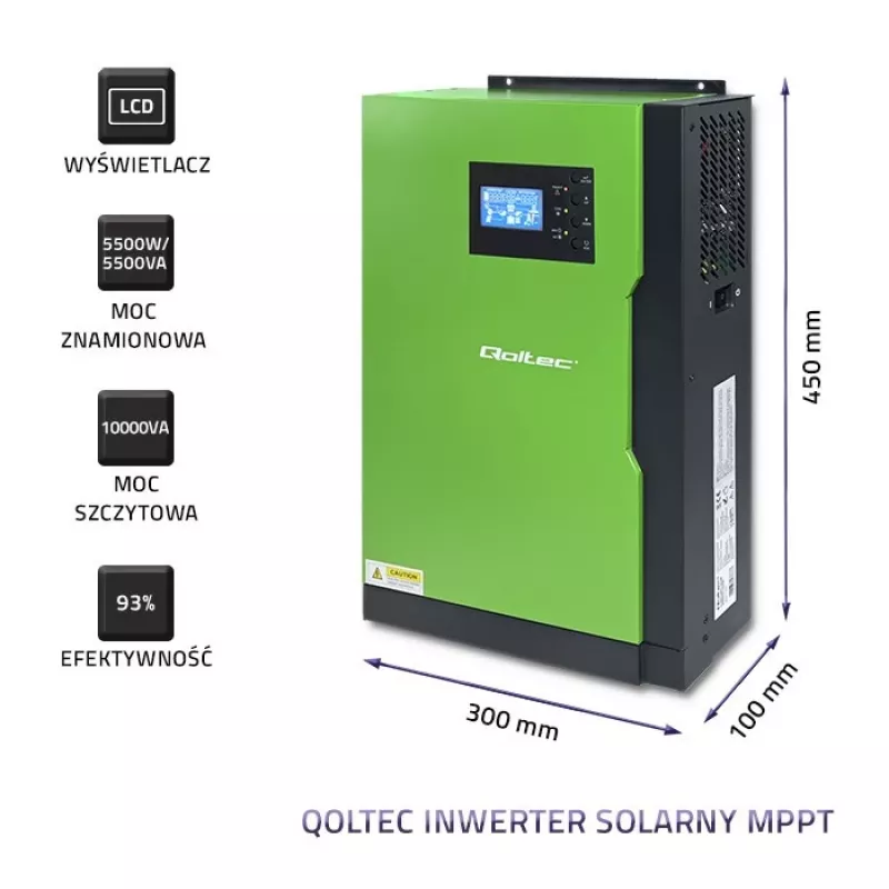 Off-grid inverter Qoltec 53887 solar inverter 10 kVA Lithium Polymer Juoda