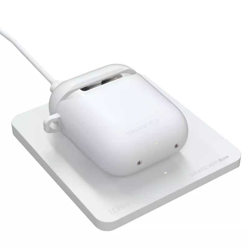 Laidinio įkrovimo stotelė Terratec ADD Base balta USB belaidis įkrovimas patalpoms