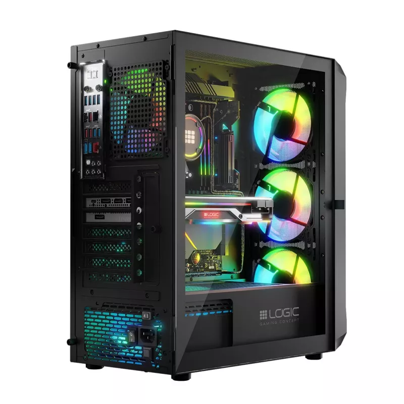 Kompiuterio korpusas Logic Concept Portos ARGB ATX juodas