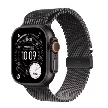 Išmanusis laikrodis „Apple Watch Ultra 3“ GPS + Cellular 49 mm juodo titano korpusas su juodo titano „Milanese“ apyranke (vidutinė)