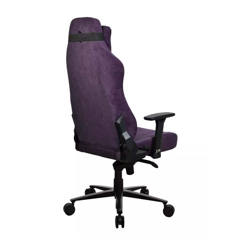 Žaidimų kėdė Arozzi Vernazza SoftFabric Purple — ergonomiškas dizainas, reguliuojami porankiai ir aukštis