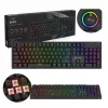 Mechaninė žaidimų klaviatūra SAVIO STYX Outemu Red — pilno dydžio 104 klavišų USB laidinė, RGB, ANSI US International, 1,5 m, juoda
