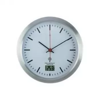 Sieninis laikrodis Renkforce E1003R — 17 cm skersmuo, sidabro apdaila