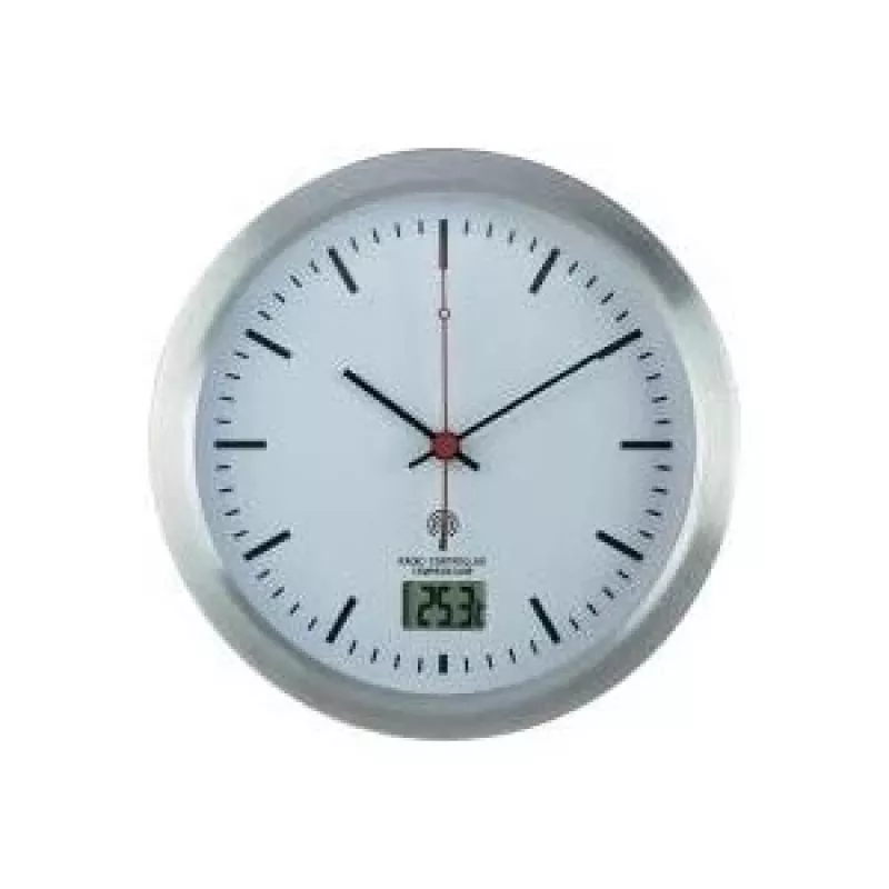 Sieninis laikrodis Renkforce E1003R — 17 cm skersmuo, sidabro apdaila