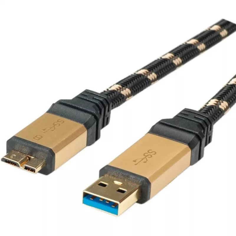 ROLINE Gold USB 3.0 laidas, USB A kištukas - USB 3.0 Micro B kištukas 2,0 m (11.02.8879)