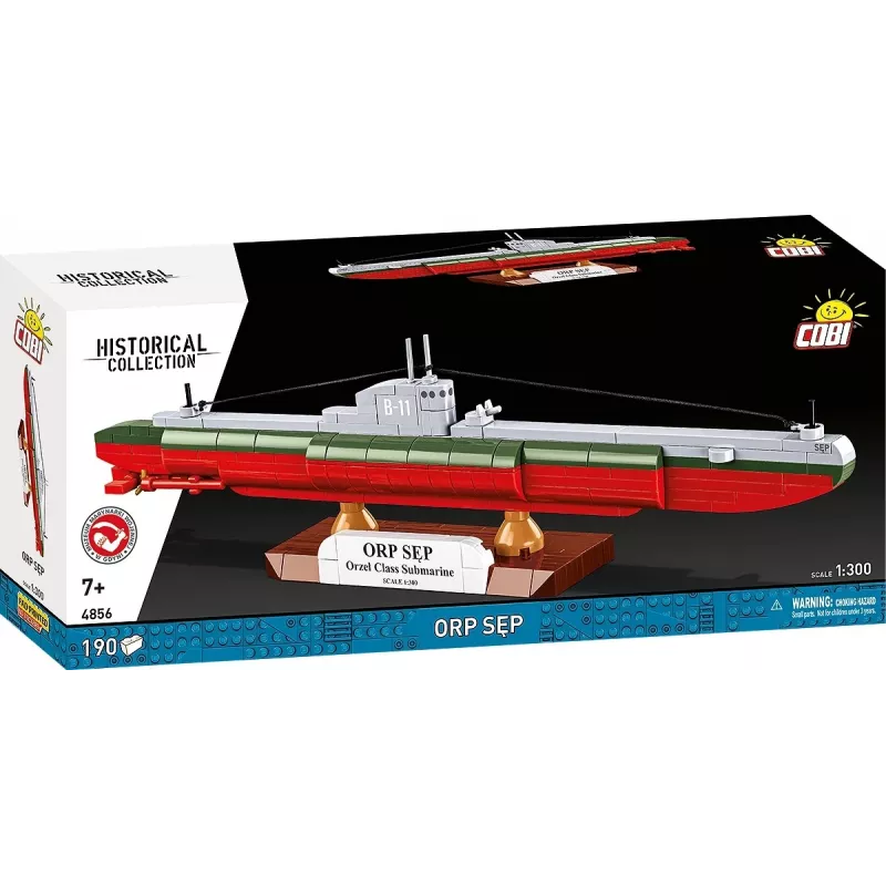 Plastikinis modelio rinkinys Cobi Lenkijos submarinas ORP Sep 1:300 mastelis (COBI-4856)