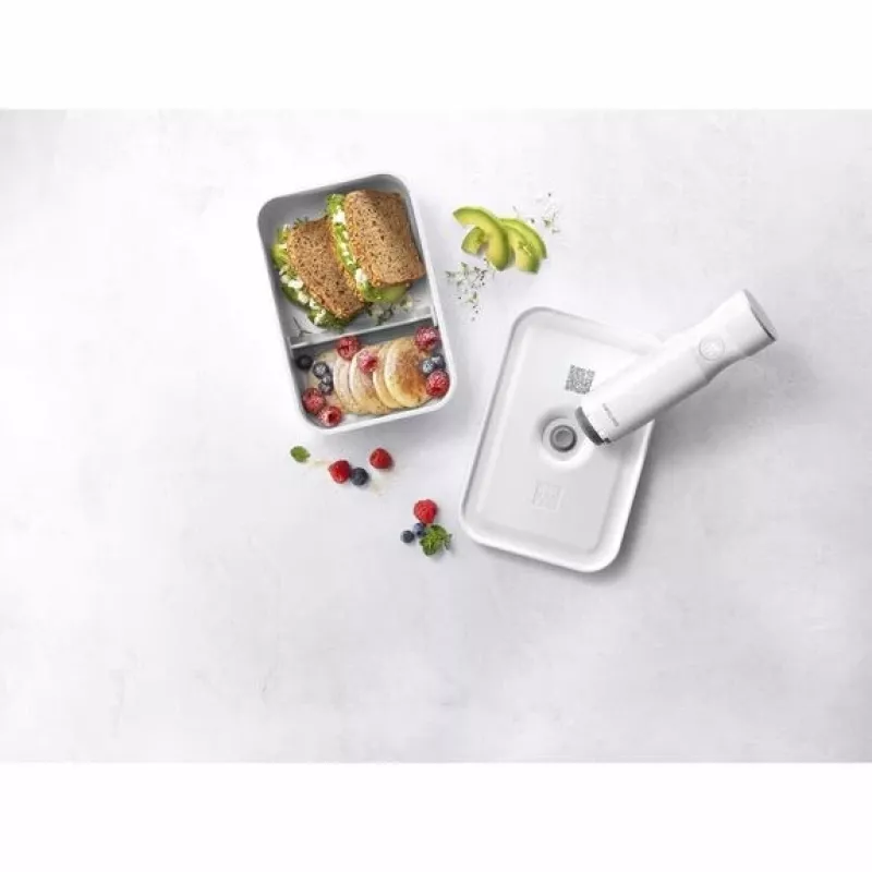 Pietų dėžutė ZWILLING FRESH & SAVE 1 L, plastikinė su silikoniniu sandarikliu, pilka/baltas