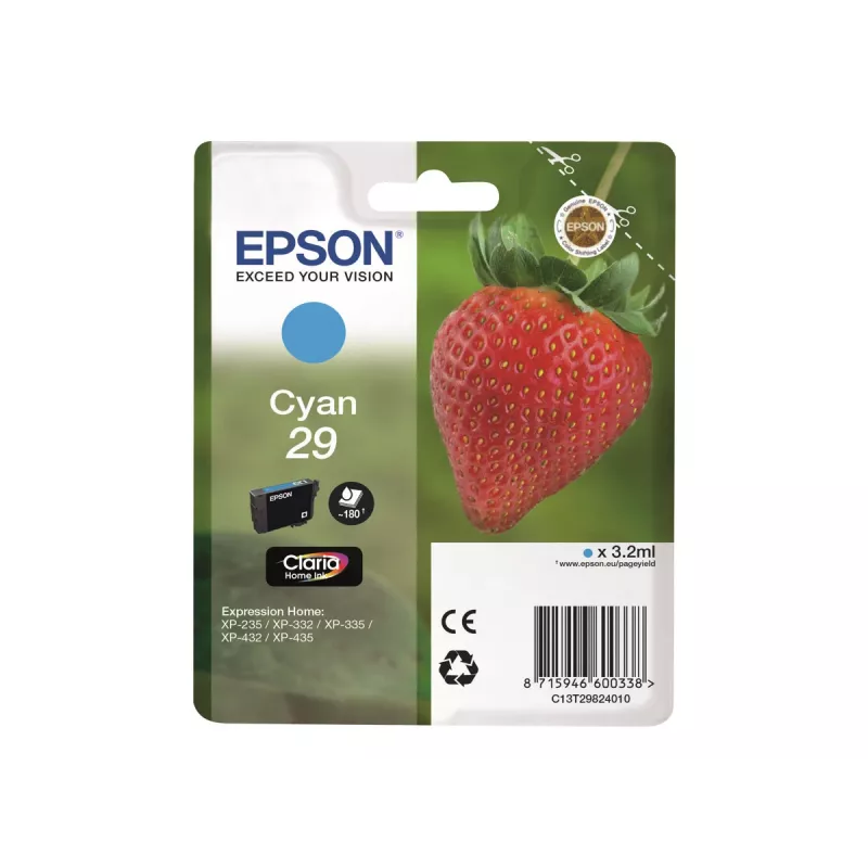 Epson Strawberry 29 C rašalo kasetė 1 vnt. Originali standartinės talpos žalsvai mėlyna