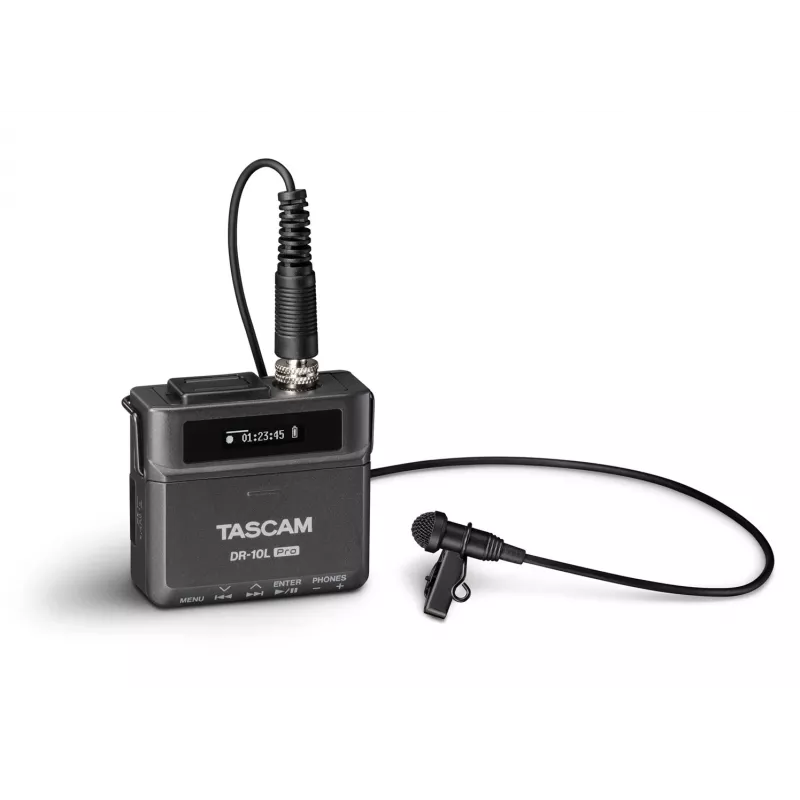 Nešiojamasis skaitmeninis diktofonas Tascam DR-10L Pro su lavalier mikrofonu, 24 bitų/96 kHz, MicroSDXC, USB-C