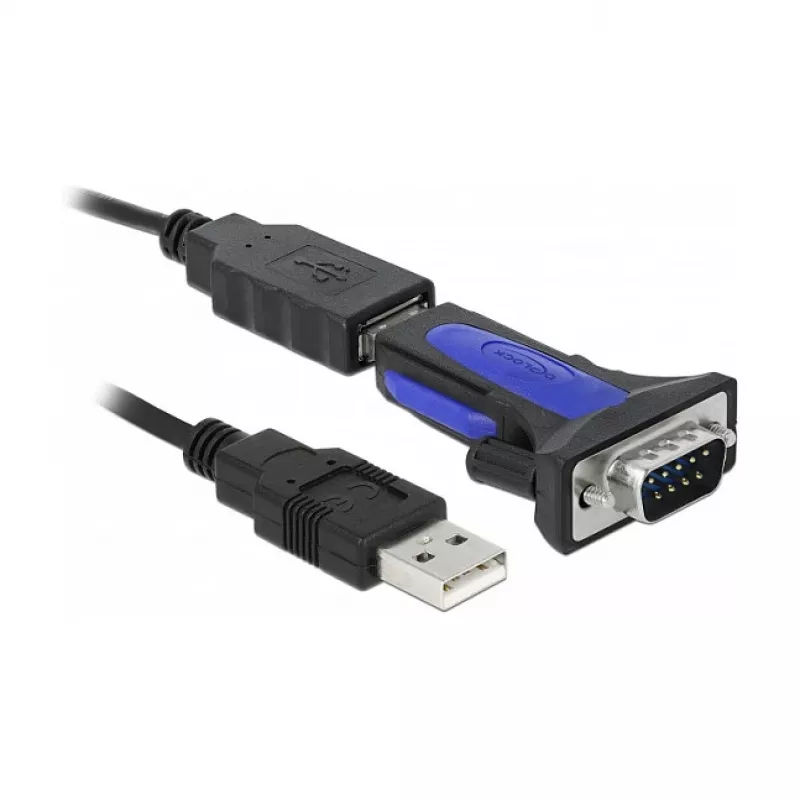 Nuoseklusis kabelis DeLOCK 66280 USB Type-A DB-9 0,8 m Juoda