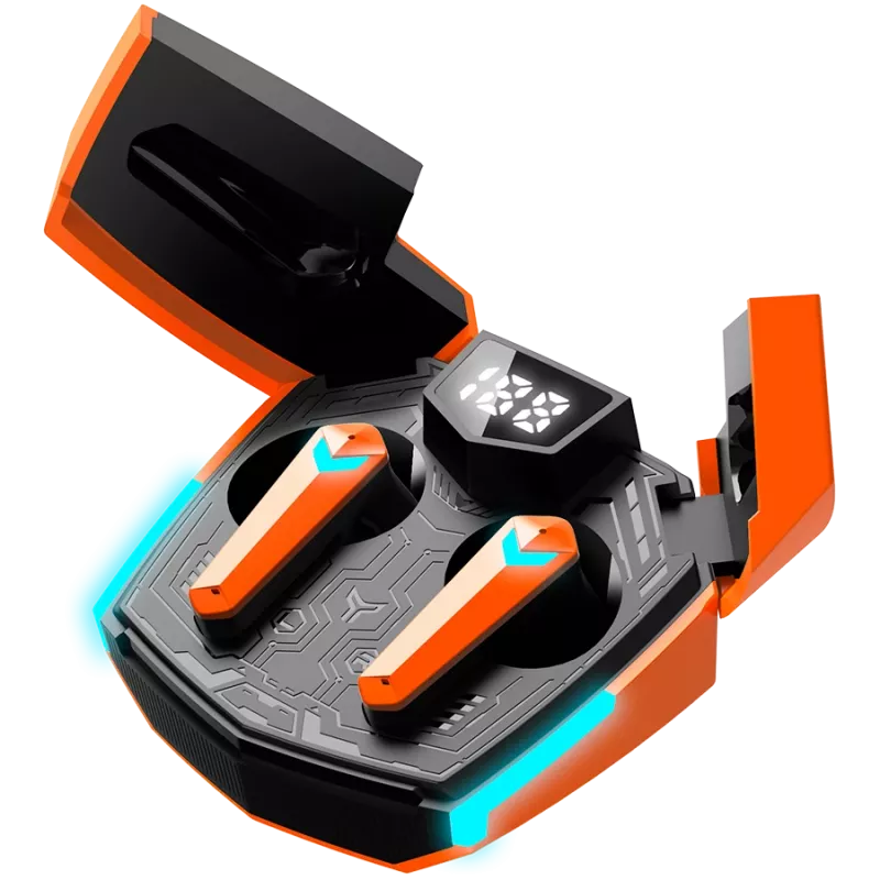 Canyon GTWS-2 Ausinės Belaidės Ausų Kabliukai Žaidimams USB Type-C Bluetooth Įkrovimo Dokas Oranžinė (CND-GTWS2O)