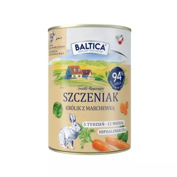 BALTICA regioniniai skoniai šuniukui triušiena su morkomis - šlapias šunų maistas - 400 g