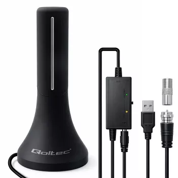 Televizijos antena QOLTEC TV DVB-T/T2 Qoltec (vidaus/lauko) modelis 57065