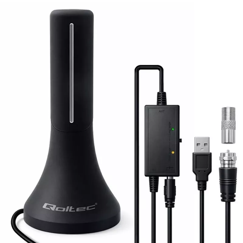 Televizijos antena QOLTEC TV DVB-T/T2 Qoltec (vidaus/lauko) modelis 57065