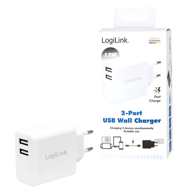 LogiLink maitinimo blokas - 12 W - 2,4 A - 2 išvesties prievadai (USB)
