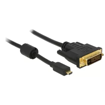 Vaizdo kabelio adapteris DeLOCK 83586 Micro-HDMI į DVI-D 2 m juodas