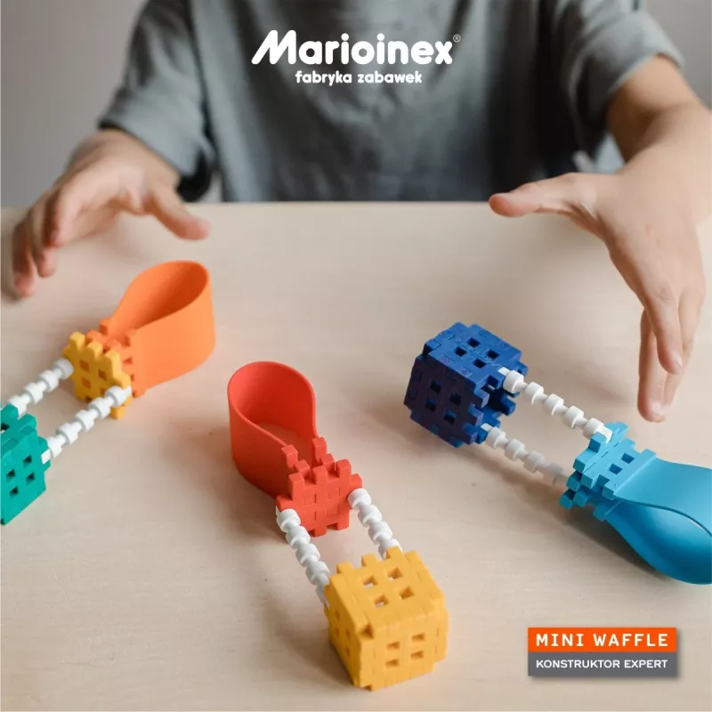 Žaislinis konstruktorius Marioinex Blocks mini Waffle Expert — 100 detalių, įvairiaspalvis, amžius 3+