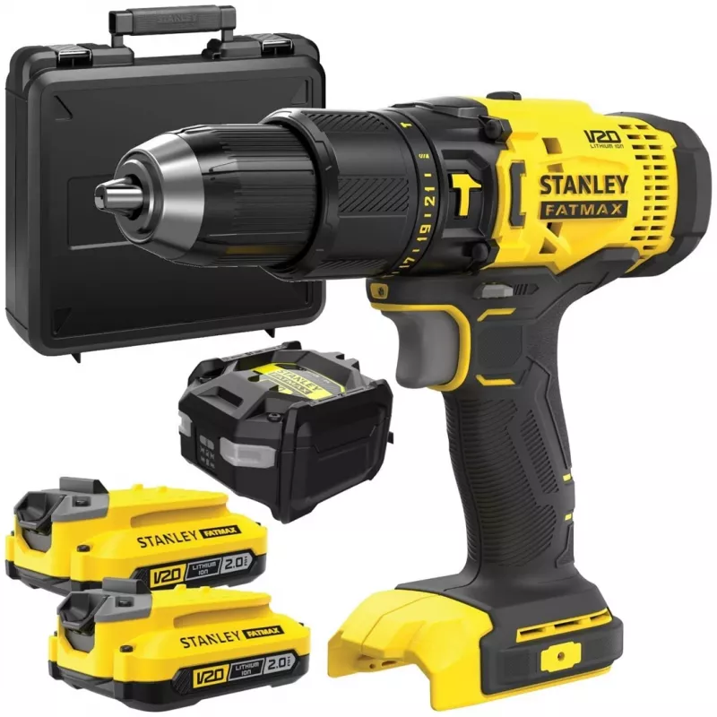 Akumuliatorinis gręžtuvas STANLEY SFMCD711D2K 18V Li-Ion 2x2Ah, 2 greičių, 80 Nm, LED, dėklas