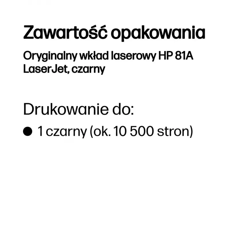 HP 81A Original LaserJet juodas kasetė, 10500 puslapių, juoda, 1 vnt.