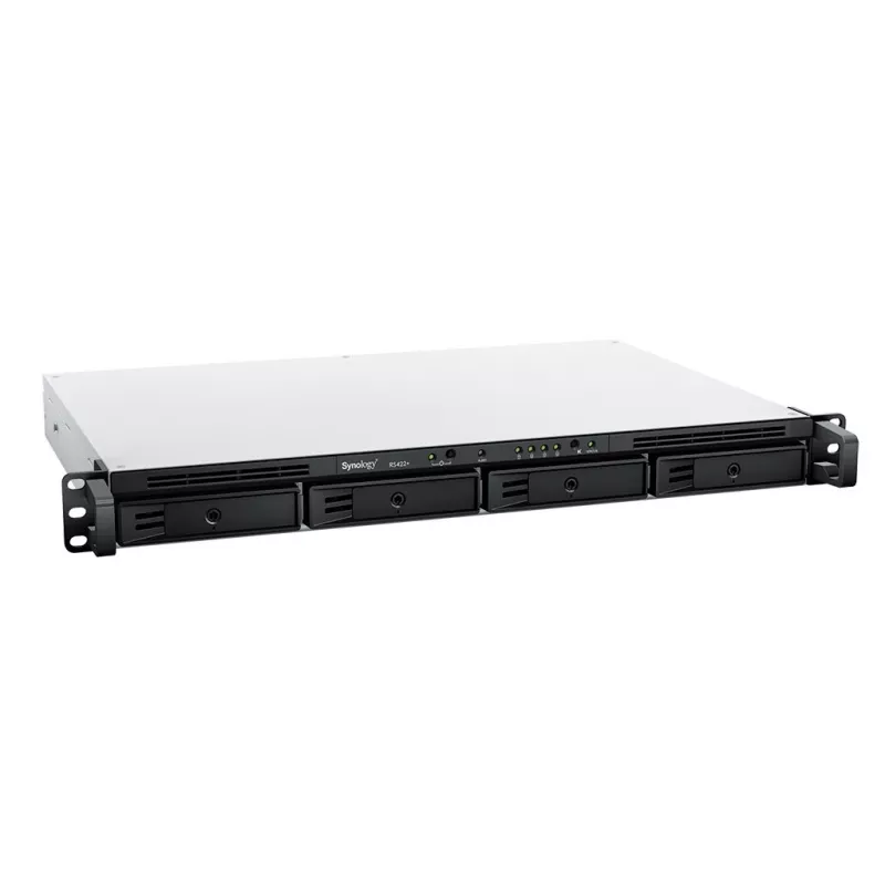 Synology RackStation RS422+ NAS / serveris saugojimui stelaže (1U) Ryzen Embedded R1600 2 GB DDR4 DSM juoda