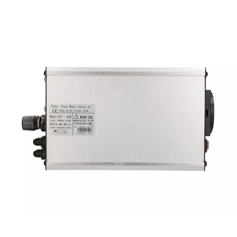 Įtampos keitiklis Extralink OPIP-300W 12V 300W gryna sinusoidė, aliuminio korpusas, aktyvus aušinimas