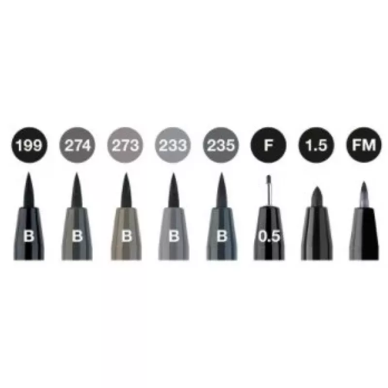 Felt pen Faber-Castell 167171 Juoda Pilka 1 pc Round