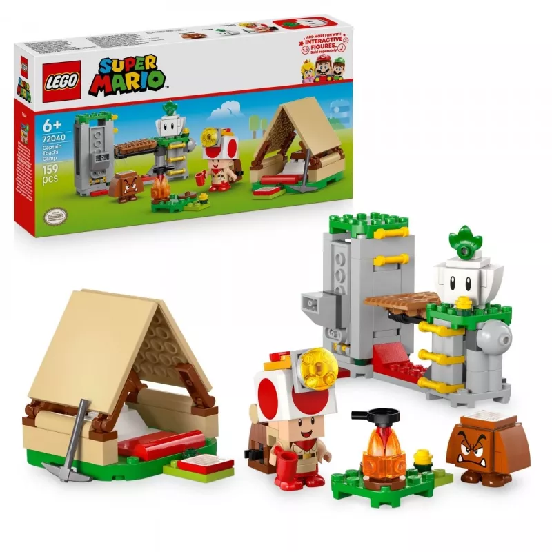 Konstruktorius LEGO Captain Toad's Camp rinkinys 72040 su interaktyviomis Super Mario funkcijomis