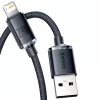 Baseus Crystal Shine laidas USB į Lightning, 2,4A, 2m (juodas)