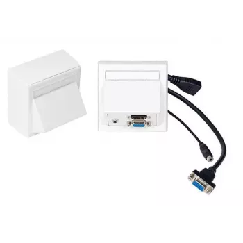 Vivolink WI221192 kištukinis lizdas HDMI + VGA + 3.5 mm baltas