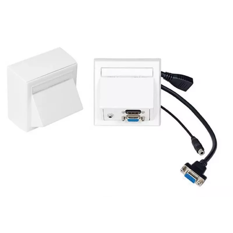 Vivolink WI221192 kištukinis lizdas HDMI + VGA + 3.5 mm baltas