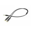 Garso adapteris Gembird CCA-417M 2×3.5mm kištukas į 3.5mm lizdą, 0.2 m, juodas