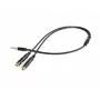 Garso adapteris Gembird CCA-417M 2×3.5mm kištukas į 3.5mm lizdą, 0.2 m, juodas