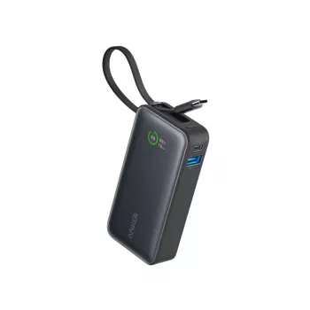 Powerbank 545 NANO 30W 10000mAh su įmontuotu USB-C kabeliu, juoda