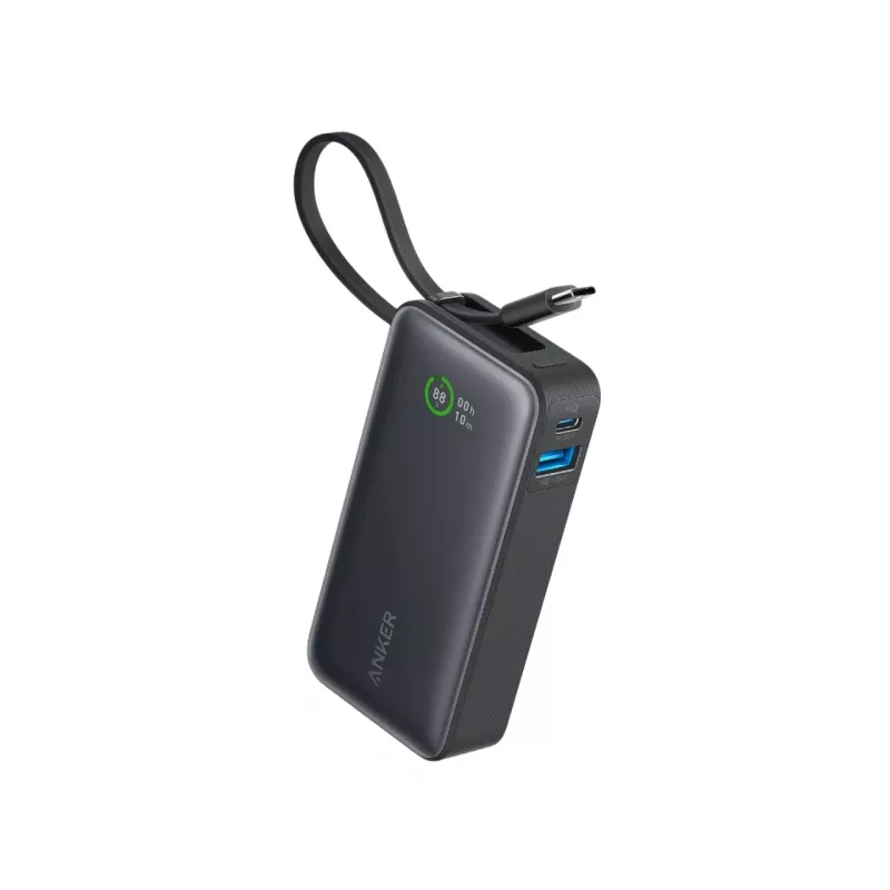 Powerbank 545 NANO 30W 10000mAh su įmontuotu USB-C laidu, juoda