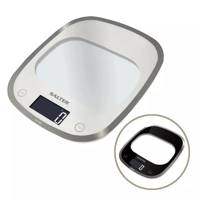 Salter 1050 WHDR Balta Curve Glass Electronic Digital Kitchen Scales