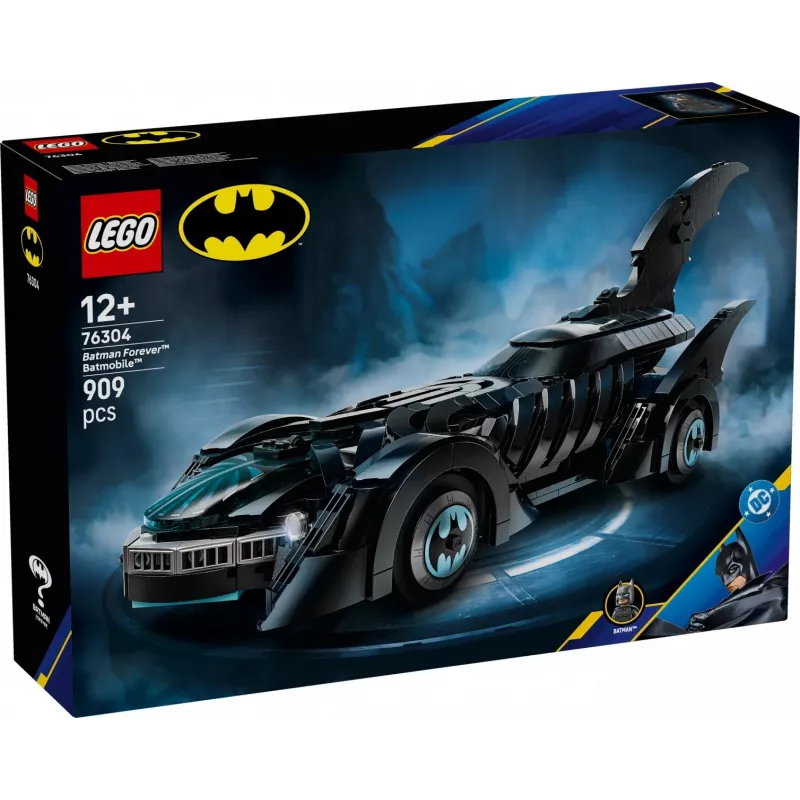 LEGO konstruktorius DC Super Heroes Batman Forever Batmobile 76304 — 909 detalės, 1 minifigūrėlė, rekomenduojamas amžius 12+