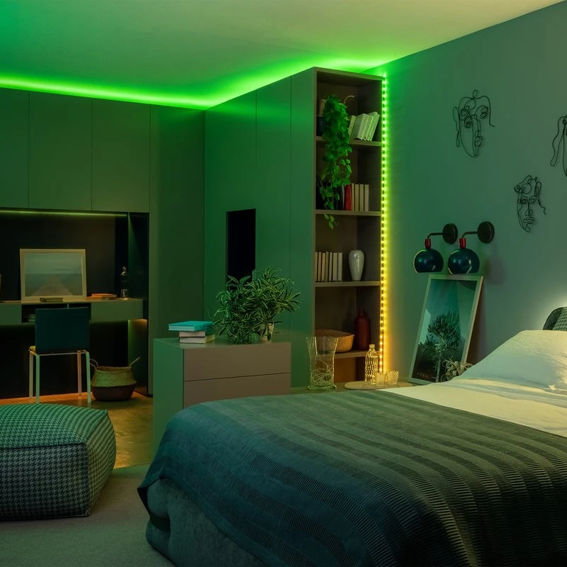 LED girlianda Twinkly TWD200STP-TEU įvairiaspalvė vidaus juostelė, 5 cm tarpai, IP20, permatomas kabelis