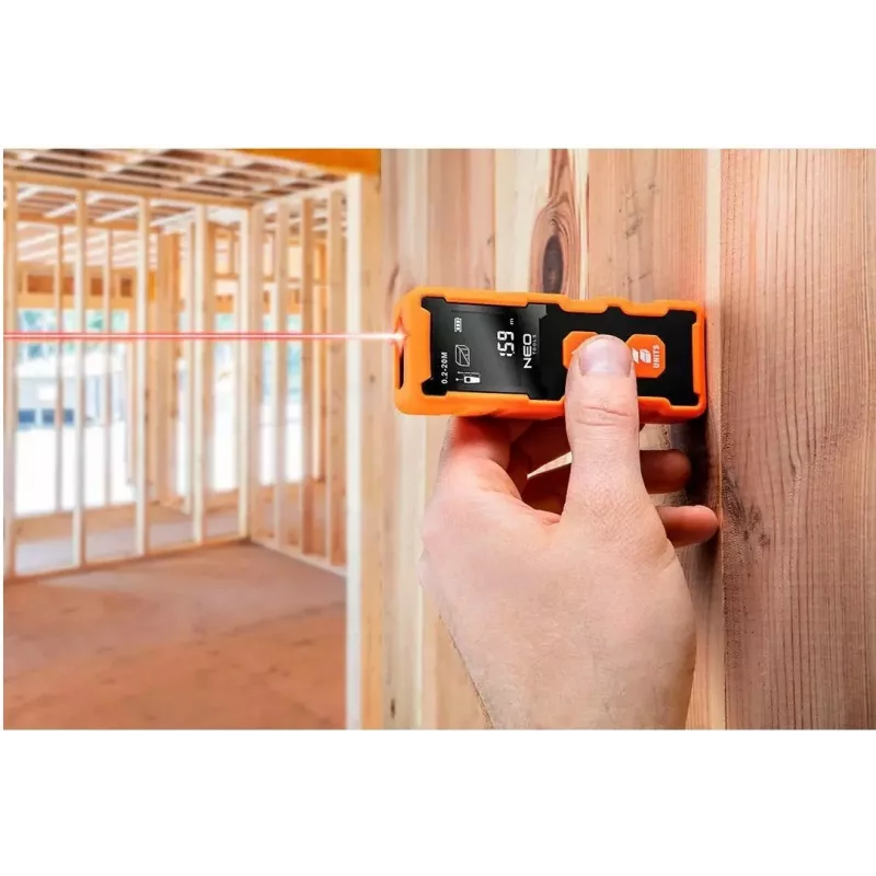 Lazerinis tolimatis NEO tools 75-202, matavimo diapazonas iki 75 m, nešiojamasis rankinis prietaisas