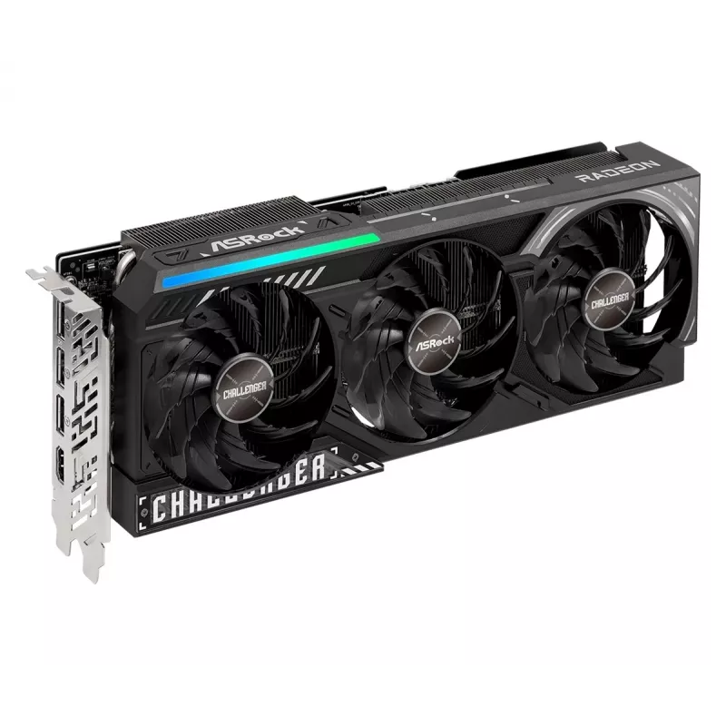 Vaizdo plokštė ASRock Challenger Radeon RX 9070 XT — 16 GB GDDR6, 256 bitų, PCIe 5.0, 3 ventiliatorių aktyvus aušinimas
