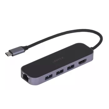 UNITEK HUB USB-C 3.1,RJ-45,3XUSB-A,HDMI,4K,PD100W