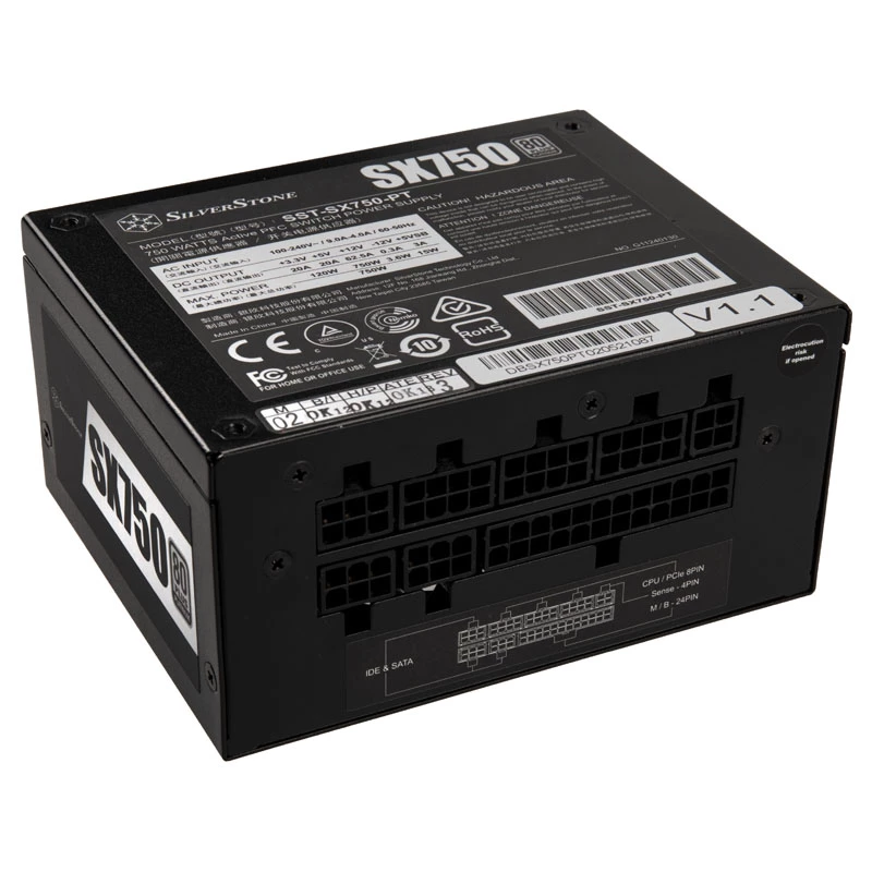 Maitinimo blokas SidabrinėSTONE SX750 Platinum 750W 80 Plus Platinum, SFX-L formos