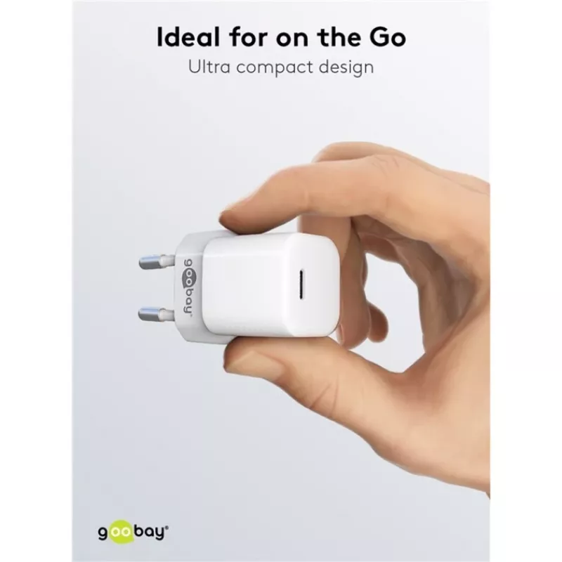 Goobay Universalus juodas AC greitojo įkrovimo vidinis įkroviklis 65403 USB Type-C 110-240V