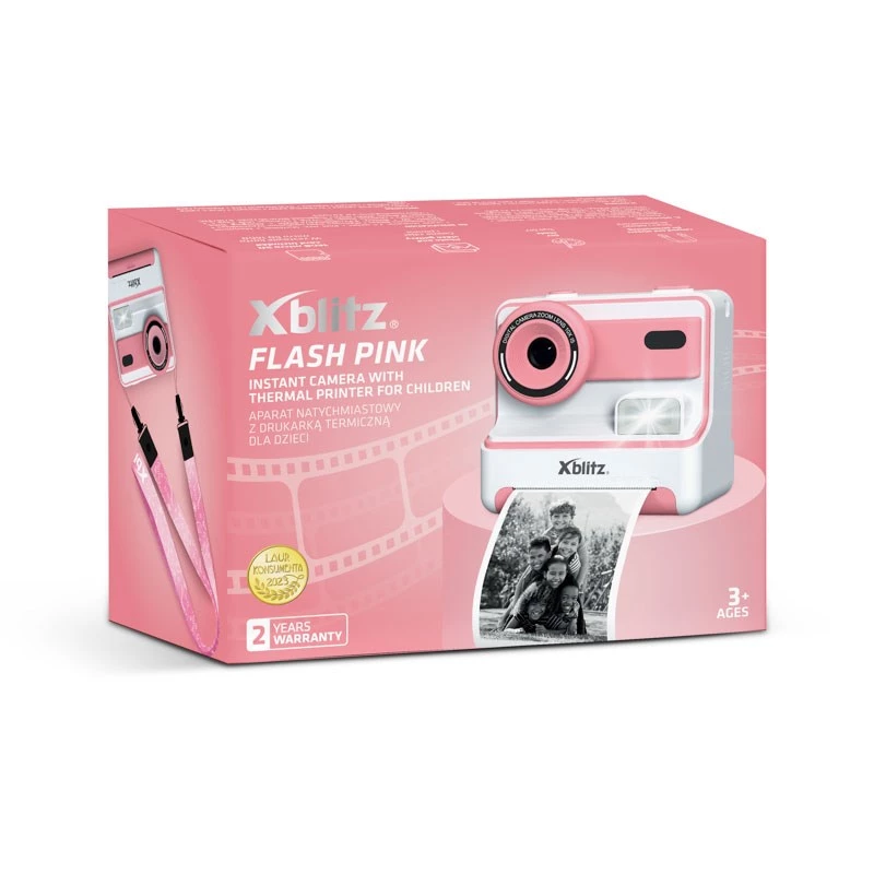 Xblitz FLASH PINK momentinė kamera su termospausdintuvu vaikams