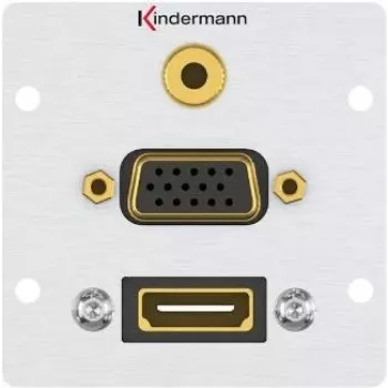 Kištukinis lizdas HDMI + VGA + 3,5 mm Kindermann 7444000586