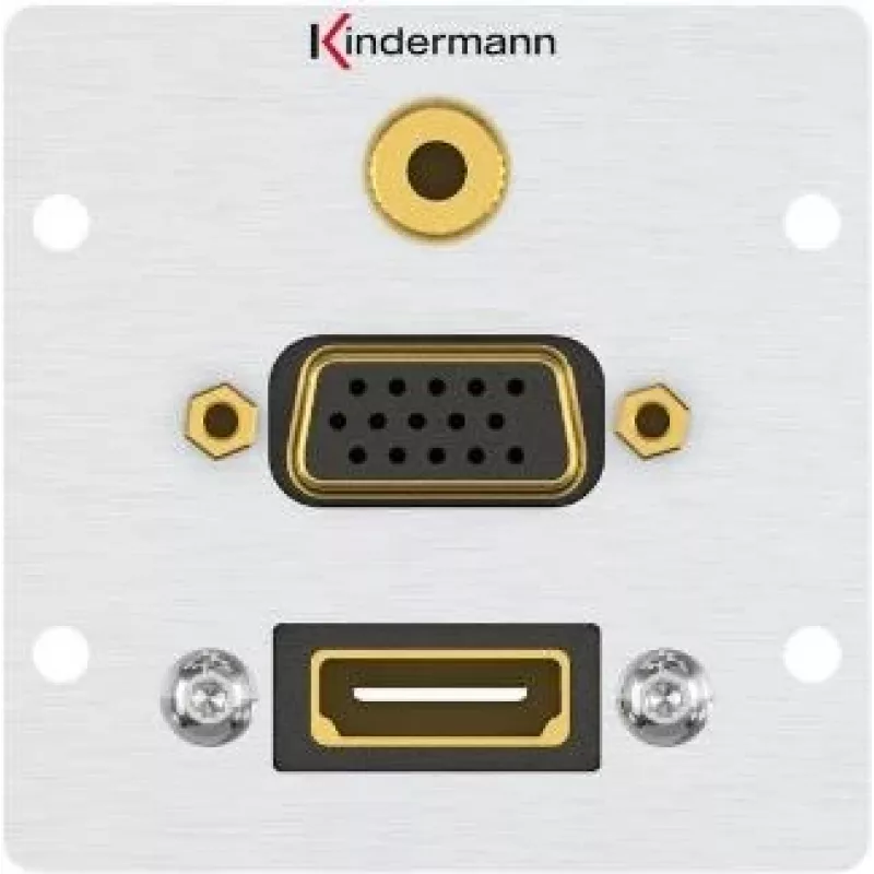 Kištukinis lizdas HDMI + VGA + 3,5 mm Kindermann 7444000586