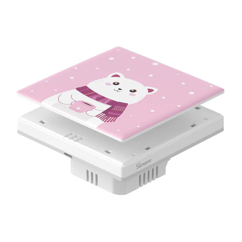 Dekoratyvinis dangtelis Sonoff T5-1C-86-cartoon lietiminiam jungikliui — vieno posto 86x86 mm skydelis