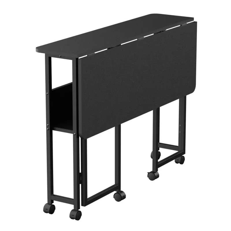 Sulankstomas stalas Maclean, juodas, mobilus 100x58 cm, maks. 50 kg, MC-126 B