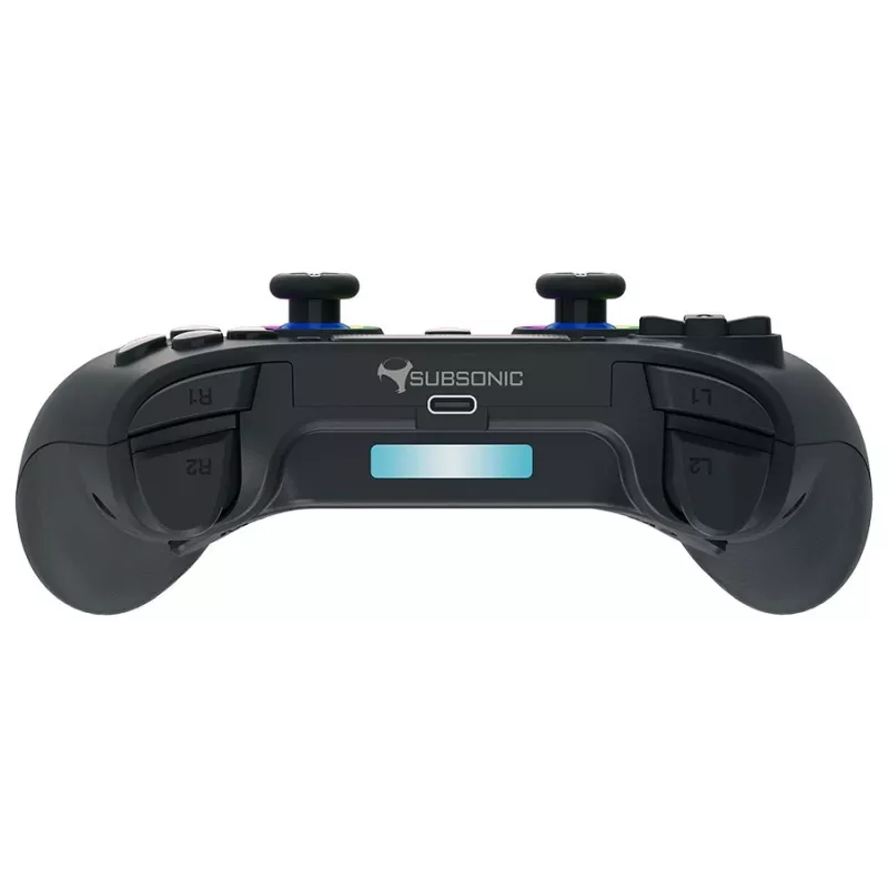Žaidimų pultas Subsonic PS5 belaidis LED valdiklis, juodas, D-pad, Home, Options, Share