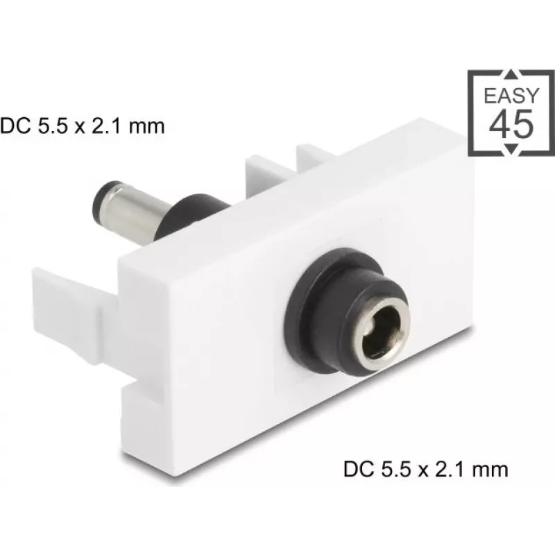 DC jungtis DELOCK Easy 45 5,5 x 2,1 mm lizdas į DC 5,5 x 2,1 mm